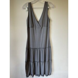 6Degrees Women's Tiered‎ Sun Dress Gray Size Medium Stretch